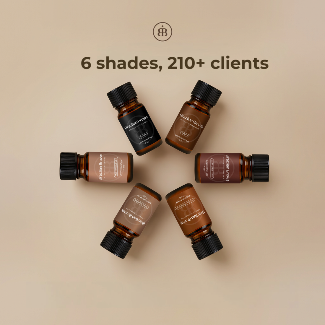 Kit Henna per Sopracciglia - 6 Colori (±210 clienti)